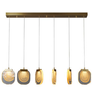Suspension LED carrée moderne et minimaliste, hauteur réglable, design long et tendance pour salon, style postmoderne de luxe - Product Image 5