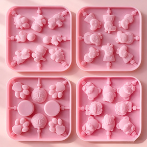 Moule en silicone de qualité alimentaire fait à la main outil de sucette de dessin animé créatif bricolage formes de papillons animaux-pour bâtonnets de <span class=keywords><strong>fromage</strong></span> bonbons - Product Image 2