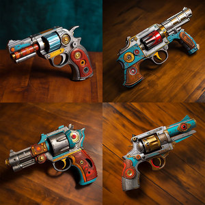 Pistola de juguete retro personalizada, modelo de aleación de plástico, operación manual, para niños de 5 a 7 años, estilo unisex. - Product Image 2