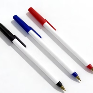 Meilleur stylo publicitaire en plastique très bon marché avec logo personnalisé, stylo à bille simple pour promotion - Product Image 2