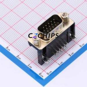 DS1038-15MBNSIA74-0CC D-Sub/VGA Connector Bent Lead Through Hole Connector High Density D-Sub Male 15P Right Angle Insert - Product Image 1