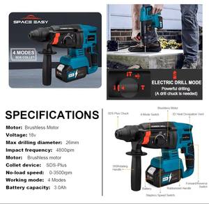 18V 20V 21v the Best Lithium Battery Cordless <strong>Electric</strong> Drill Power Drilling Machines Brushless Drill <strong>Tools</strong> MKT Combo <strong>Kit</strong> Set - Product Image 5