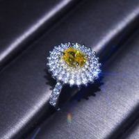PT950 bague en diamant Mosan plaquée platine, bague de proposition en diamant, bague de princesse carrée en diamant