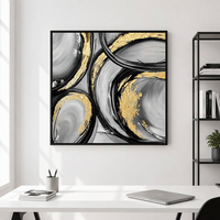 Peinture abstraite moderne en acrylique doré, faite à la main, sur toile, grande œuvre d'art murale pour salon, décoration intérieure, texture épaisse, paysage