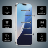 Aurey Anti-Empreintes Digitales Anti-Glare 3D Protecteur D'écran En Céramique Verre Trempé 3d Protecteur En Verre pour Iphone 17 Pro Max