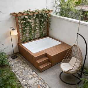 Piscina de Hidromasaje Acrílica para Patio Trasero de Villa, Directo de Fábrica, con Función de Masaje, Piscina Elevada - Product Image 2