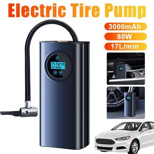Pompe à air électrique numérique rechargeable pour voiture et vélo avec lumière LED et batterie externe portable en plastique - Product Image 1