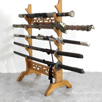 Épée Présentoir Épées Rack Arme Stand 5-12 Niveau Debout Affichage Arme Flûte Racks Arts Martiaux Épée Stand