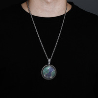 Nouveau Collier Pendentif Terre Rotatif, Chaîne Globe Hip Hop Entièrement Sertie de Zircons, Bijou Tendance Unisexe