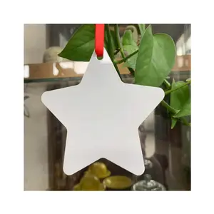 Good Quality Star Shaped White Blank Sublimation Metal Christmas Ornament Aluminum Blank DIY Sublimation Aluminium Ornaments