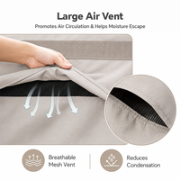 Housse de table ronde imperméable HOMFUL pour patio, en PVC 600D enduit, résistante, pour extérieur