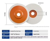 Disque de polissage en feutre de laine pour meuleuse d'angle, finition miroir, pour acier inoxydable, marbre et carrelage, tampon de polissage et de cirage en gros