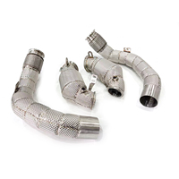 Downpipe Baja Tahan Karat MPER T304 Dengan Pelindung Panas Untuk BMW X5M F95 X6M F96 Suku Cadang Performa Siap Balap