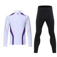 Survêtements de sport unisexes bleu marine imprimés avec nom d'équipe, veste à fermeture éclair intégrale et pantalon, grandes tailles, 100 % coton, vente en gros Chine