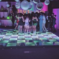 Piste de danse LED RGB avec logo personnalisé pour réception de mariage, éclairage de scène DJ, équipement d'éclairage pour événements extérieurs et fêtes