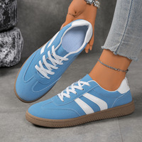 Chaussures de course décontractées à semelle plate pour femme, style campus simple, passe-partout, à enfiler, antidérapantes, blanches, collection automne 2026