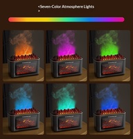 Diffuseur d'huiles essentielles intelligent à ultrasons, silencieux, avec simulation de flamme à sept couleurs, humidificateur intelligent