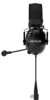 Headset Walkie Talkie ANC Over-ear dengan Peredam Kebisingan 28-34dB, Mikrofon Gooseneck 260° yang Dapat Diputar, Membutuhkan Baterai AA