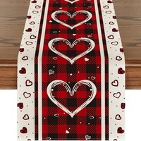 Chemin de table transfrontalier grec, motif explosions nordiques, Saint-Valentin, en polyester tissé imprimé, personnalisable, écologique et durable, pour la maison
