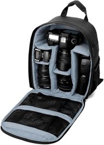 Manufacturer Custom Microfiber Leather DSLR Mirrorless Bag Durable Vegan Leather Camera <b>Backpack</b> with Padded Compartment - Product Image 1