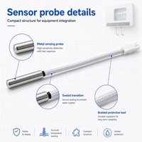 Capteur de température NTC personnalisé GAIMC pour chauffe-eau électrique, sonde métallique, câble tressé, contrôle de chauffage du réservoir d'eau, OEM