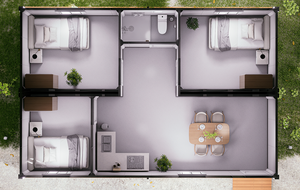 Maison modulaire préfabriquée à <span class=keywords><strong>un</strong></span> étage en conteneur, installation rapide, maison en acier <span class=keywords><strong>pour</strong></span> camping, bureau, habitation et utilisation sur chantier - Product Image 3