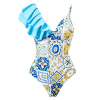 Nouveau maillot de bain tendance vêtements de plage maillot de bain une pièce ensemble de bikini imprimé vintage avec couverture de plage