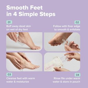 مبرد أقدام زجاجي ومعدني من غلوكساي |   ملفان في واحد (فرشاة تنظيف) |   مزيل الجلد الميت والجلد المتصلب |   طويل الأمد | - Product Image 2