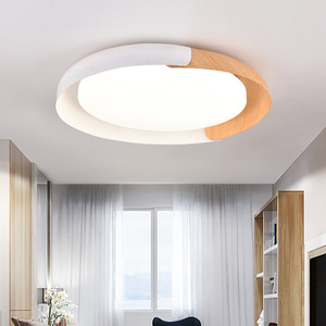 Đèn trần LED phong cách thủ công gỗ cổ điển Scandinavia, sang trọng nhẹ nhàng, màu óc chó, dùng cho phòng ngủ và phòng khách - Product Image 3