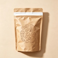 Sacs refermables en papier kraft imprimés sur mesure, sachets alimentaires thermoscellables pour café, thé, noix et en-cas secs