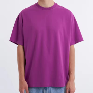 ผู้ผลิตเสื้อยืดคอกลมผ้าฝ้ายเนื้อดีสำหรับผู้ชาย เสื้อยืดโอเวอร์ไซส์ทรงใหญ่ ไหล่ตก ทรงบ็อกซี่ - Product Image 1