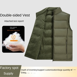 90% White Duck Down <strong>Lightweight</strong> Waistcoat Double-sided Reversible Down Vest Men's Women's Sports Outdoor Puffer <strong>Gilet</strong> for Winter - Product Image 2