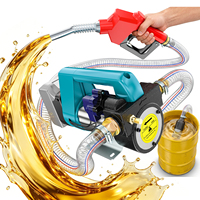 Pompe de transfert de carburant sans fil à arrêt automatique 45L/min pour batterie 18V avec buse auto-étanche et tuyaux de 2m