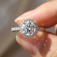 Bague de fiançailles en or 18 carats avec diamant de laboratoire taille brillant rond D VVS, pavé, certifiée IGI, bijoux de luxe pour mariée