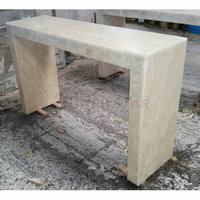 Meubles en pierre naturelle Nodic table console moderne longue cascade dessus en marbre blanc table console étroite en travertin pour couloir