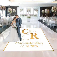 Revêtement de sol en vinyle autocollant brillant en PVC, résistant aux UV et à l'eau, avec logo personnalisé, pour scène de mariage