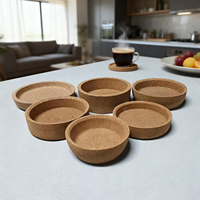 Sous-verres ronds contemporains en liège et bois, personnalisables, imprimés, pour café et boissons chaudes, avec logo, vente en gros