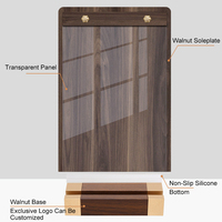 Benutzer definierte Walnuss Desktop Business Lizenz Display Rahmen Tragbare Acryl Zeichen Stand Holz basis Autor isierung Zertifikat Anzeige