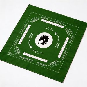 Tapete de Mahjong Americano de Caucho Natural Impermeable de Lujo, 80 cm Cuadrado, Patrón de Dragón Verde, Plegable, Portátil, Personalizado para 4 Jugadores - Product Image 4