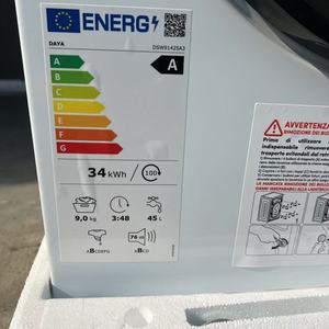 Lavadora Económica de 9 kg con Carga Frontal, Marca Italiana DAYA, Estándar Europeo Clase A, con Función de Lavado/15 Minutos de Lavado Rápido, 1400 RPM - Product Image 3