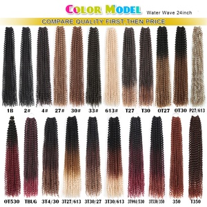 Nước Sóng 24Inch Crochet Tóc Pre-Looped Tổng Hợp Bện Phần Mở Rộng Tóc Fluffy Ombre Niềm Đam Mê Xoắn Bím Tóc - Product Image 2