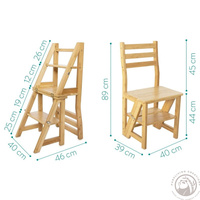 Chaise pliante escabeau-Étagère de tabouret d'échelle pliable-Étapes de bibliothèque Étagère de plante pour le stockage et la décoration
