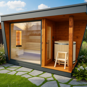 Sauna extérieur moderne et combo spa hybride, <span class=keywords><strong>pod</strong></span> de bien-être extérieur, cabines de sauna OEM - Product Image 1