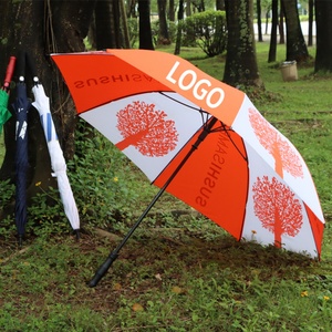 Wholesale Sunny Kinte <b>Windproof</b> Custom Printed Straight Golf <b>Umbrella</b> Auto Open Logo Orange Black Fiberglass Frame 30inch - Product Image 6