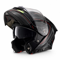 Casque de moto modulaire pour adulte homologué DOT, coque ABS, double visière relevable, casque de moto pour scooter de rue