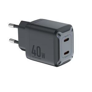 GaN Dual Port 40w uk <b>plug</b> dual ports white black high quality customized logo wholesale price fast charging phone wall charger - Product Image 2