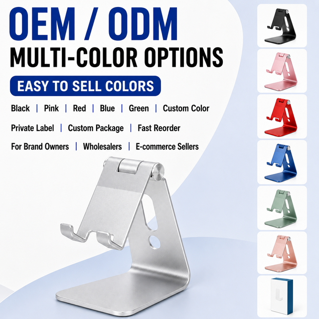 Wholesale Desktop Phone Holder Aluminum Metal 360 Rotatable Height Adjustable for iPhone Samsung