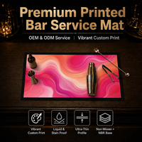 Tapis de bar personnalisé imprimé, base en caoutchouc NBR non tissé, antidérapant, tapis de service pour bar, OEM ODM, n'importe quel design sur commande
