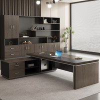 LBZ-113X Chaise de bureau de direction combinée avec bureau en L minimaliste moderne personnalisable pour ordinateur