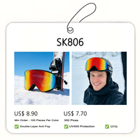 Lunettes de ski personnalisées OEM ODM d'usine, double couche anti-buée, protection UV 100%, compatibles avec les casques OTG, lunettes de snowboard